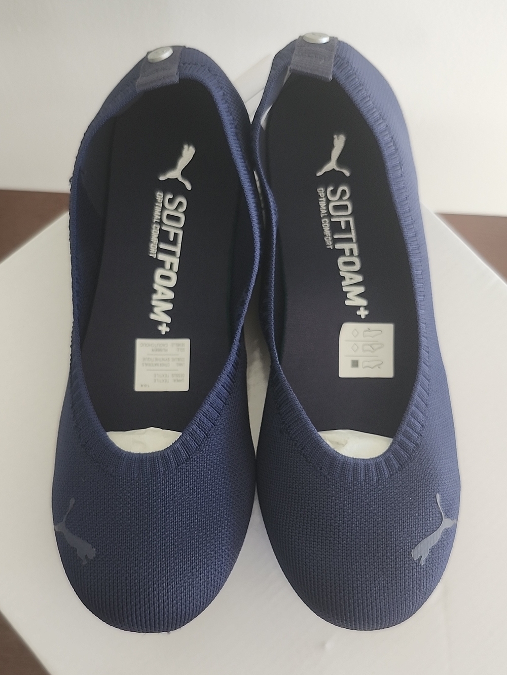 Puma Iliana Ballerina Flats Navy Knit SoftFoam+ Slip-On Flats